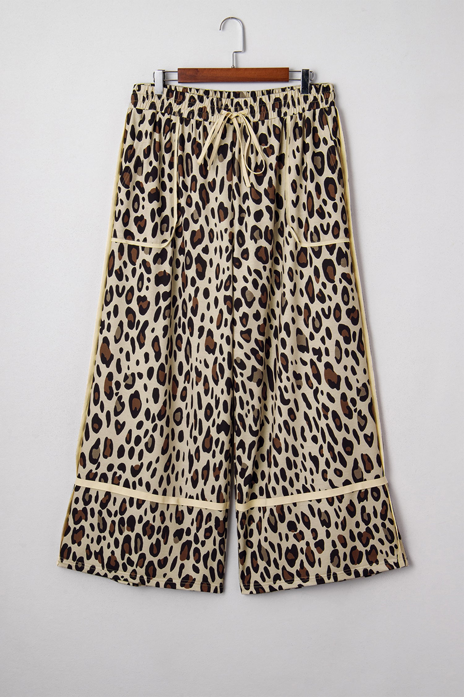 Plus Size Leopard Wide Leg Pants