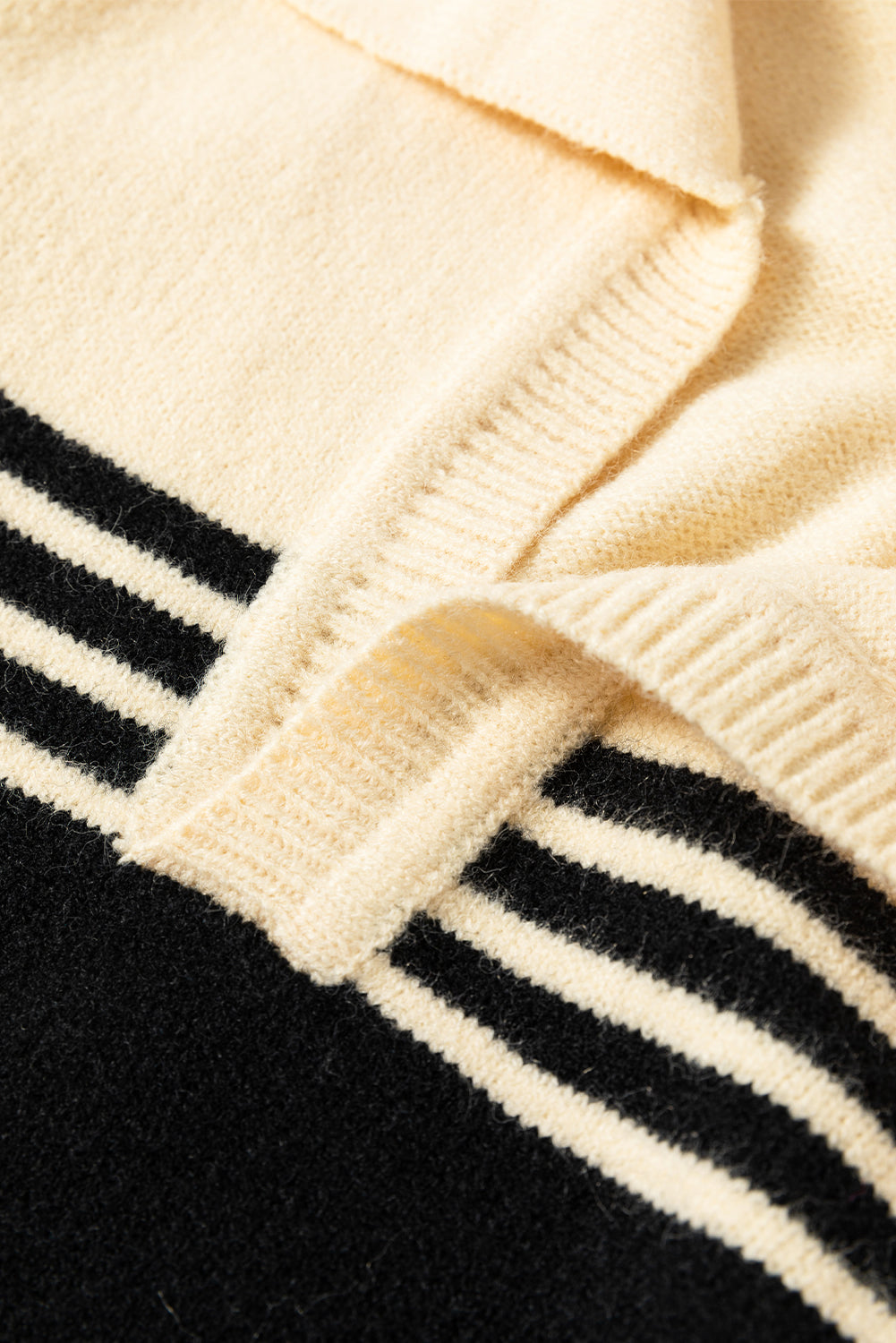 Black Stripe Collared Sweater