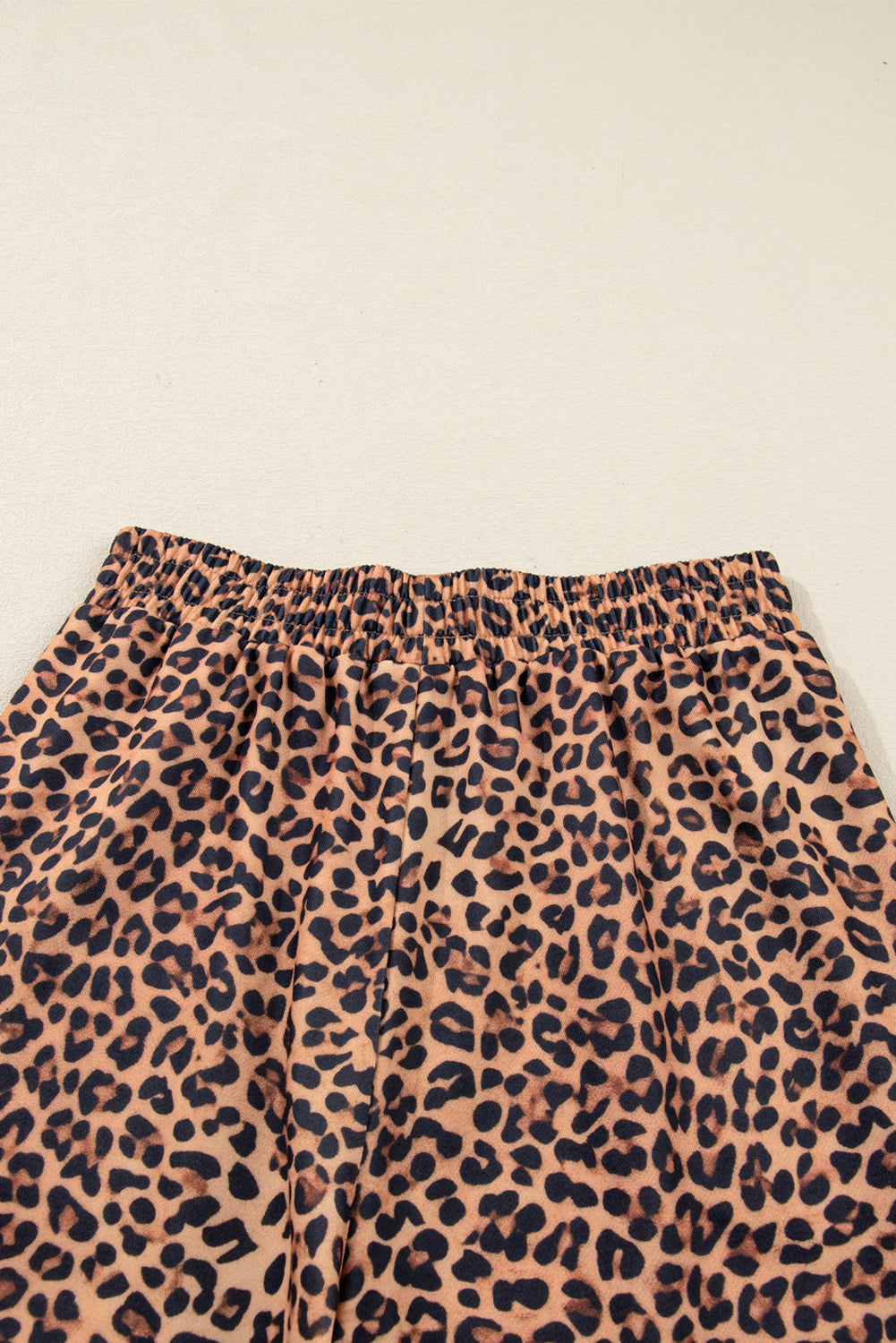 Khaki Leopard Outfit with Bow Embroidery