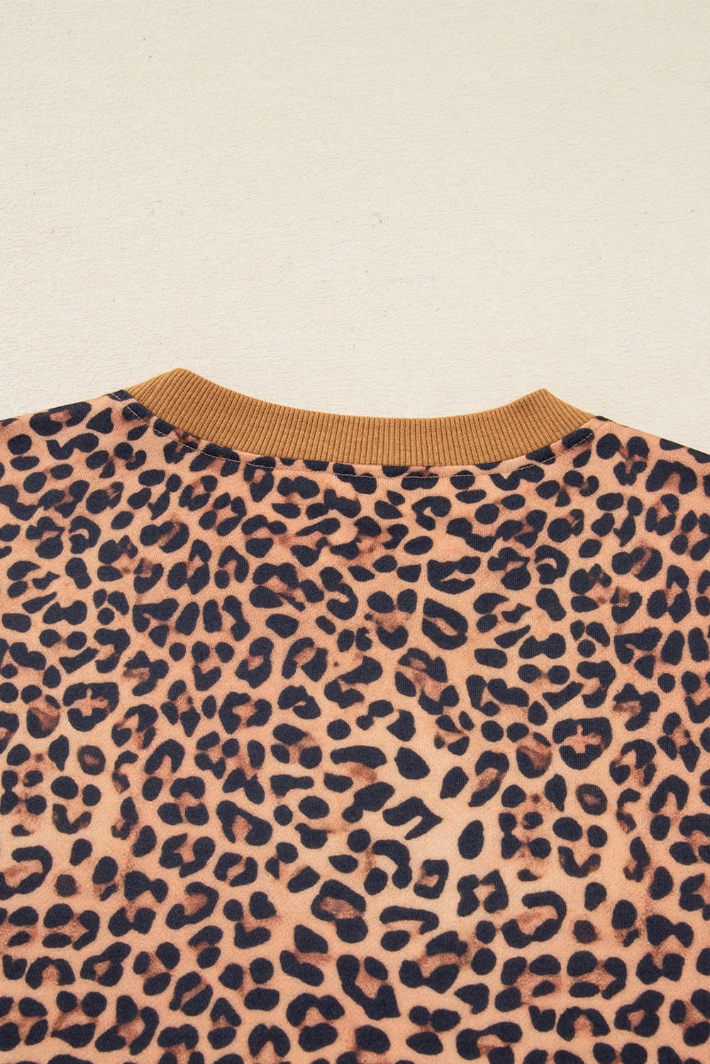Khaki Leopard Outfit with Bow Embroidery
