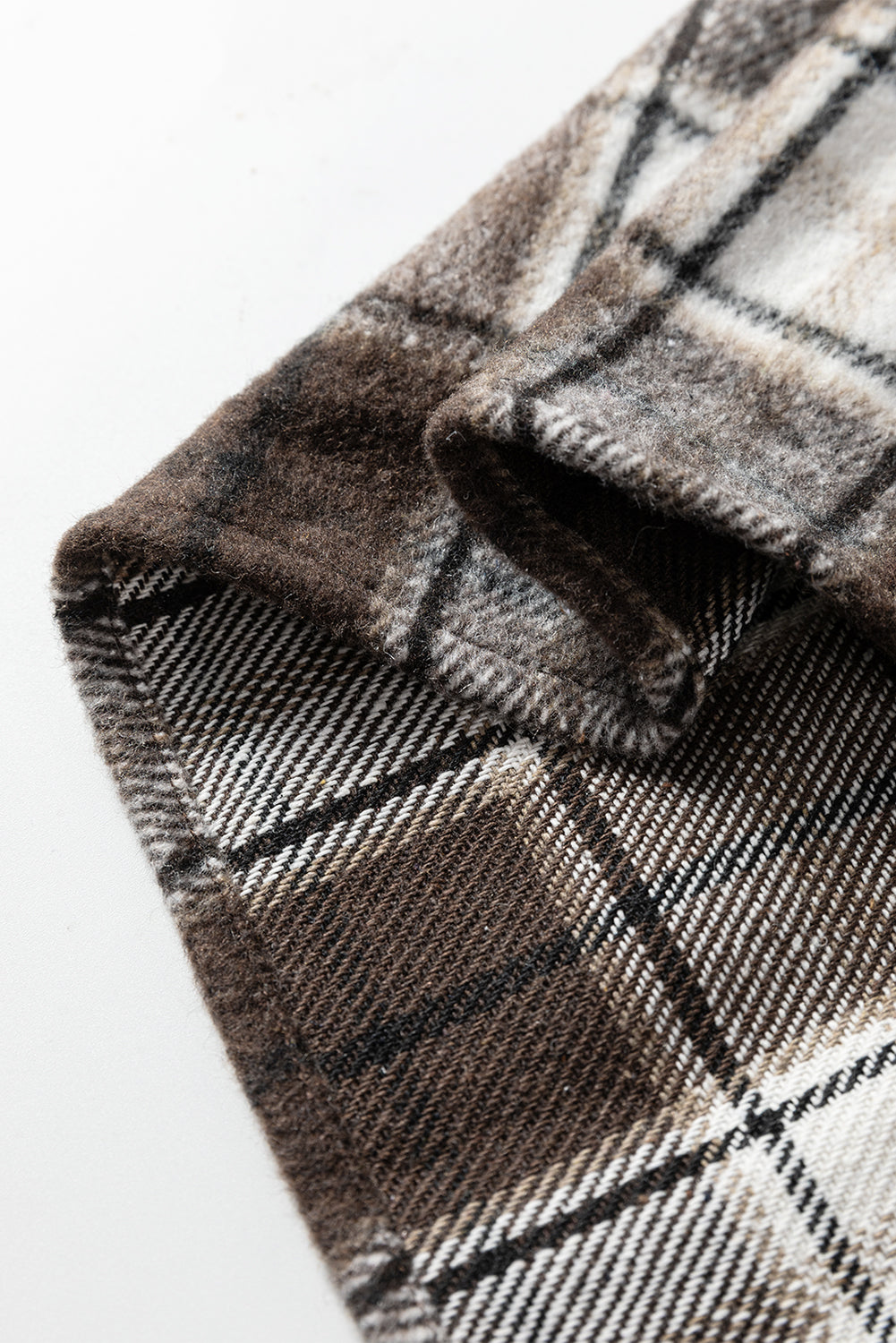Dark Brown Flannel Plaid Boyfriend Shacket