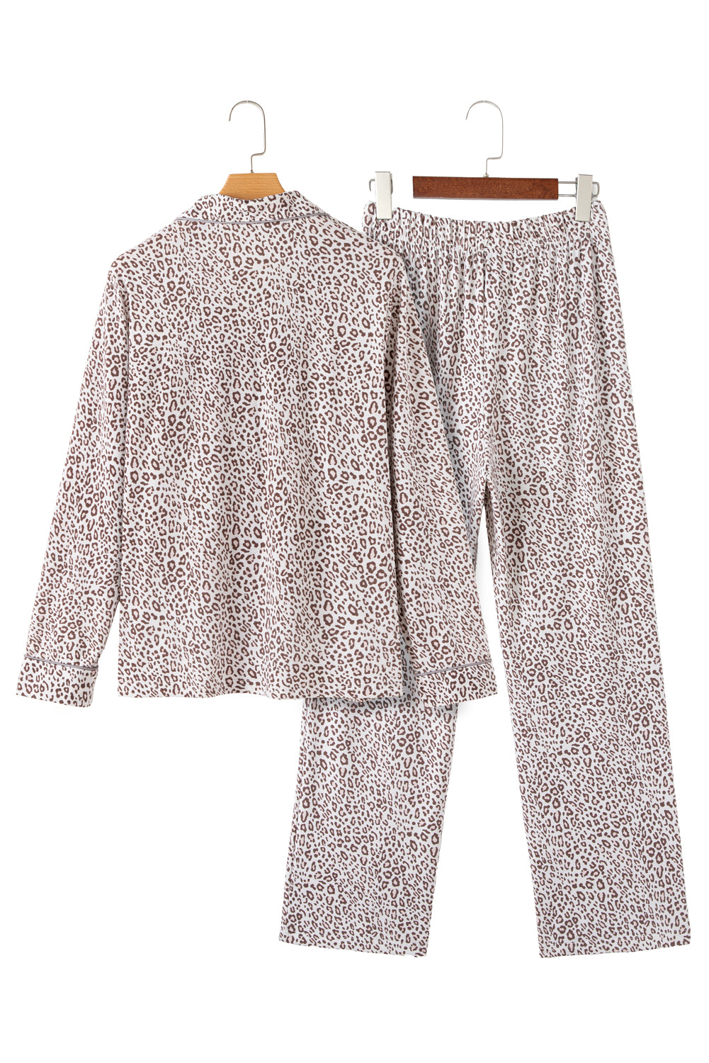 White Leopard Print Pajama Set