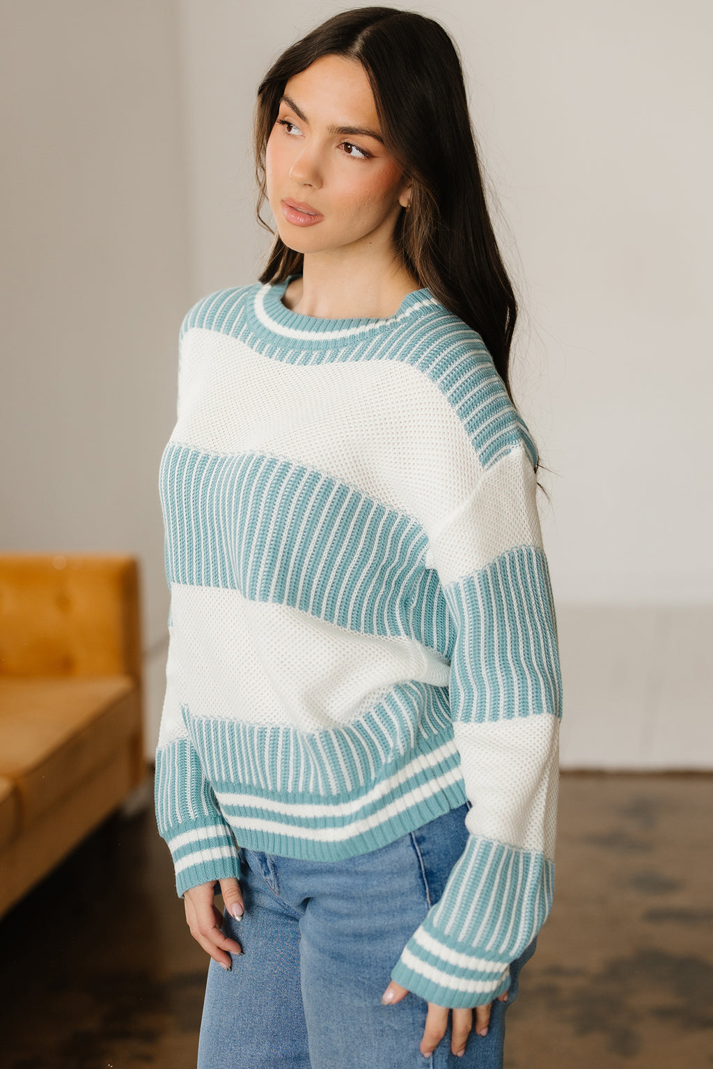 Two Tone Striped Sweater