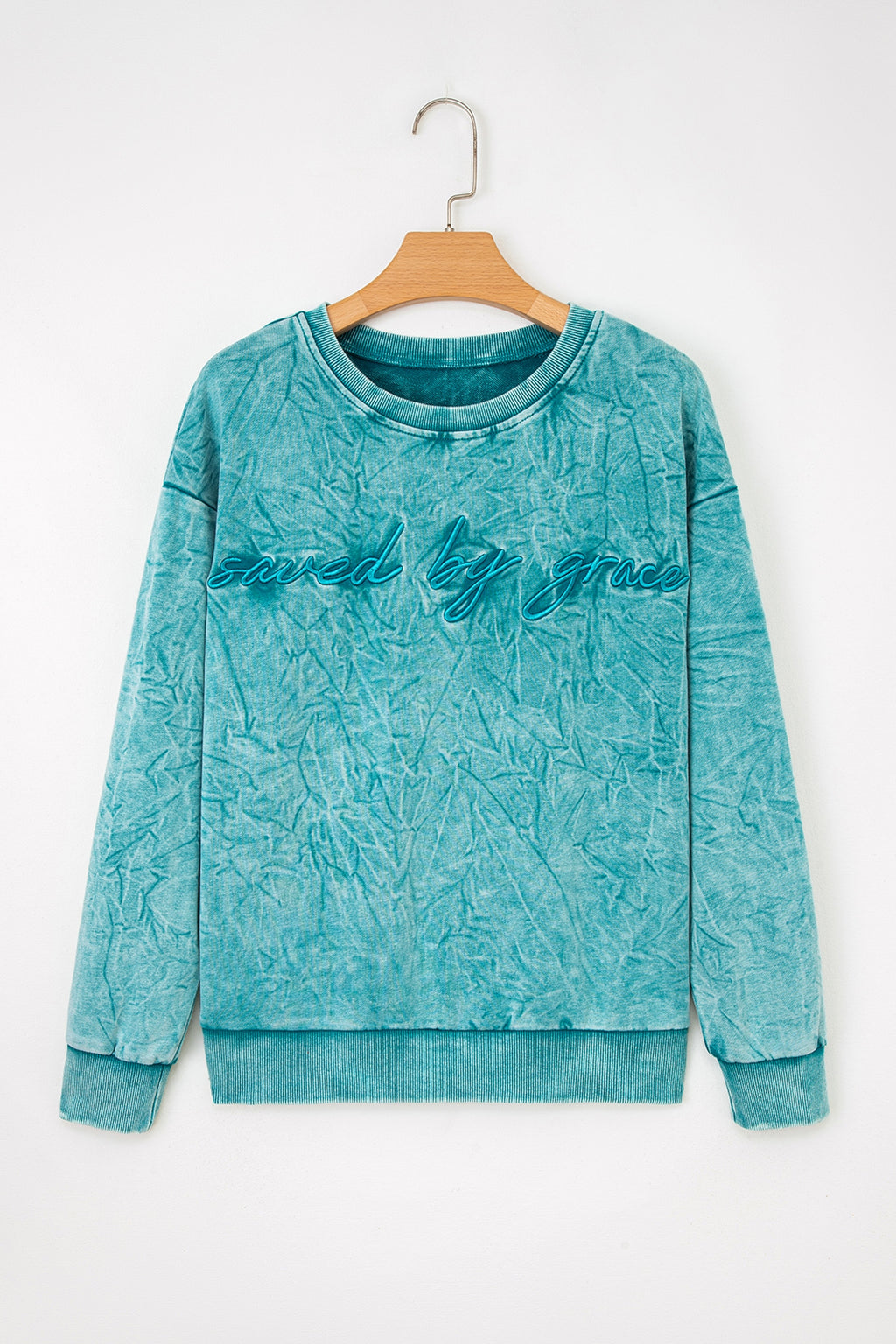 Saved By Grace Embroidered Sweatshirt