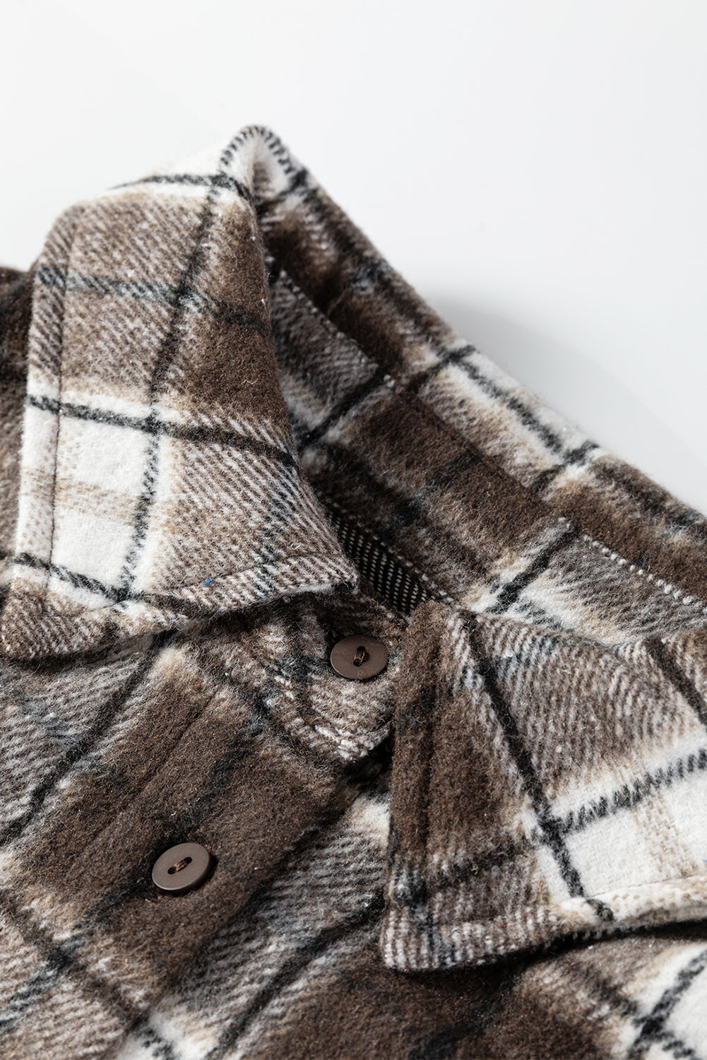 Dark Brown Flannel Plaid Boyfriend Shacket