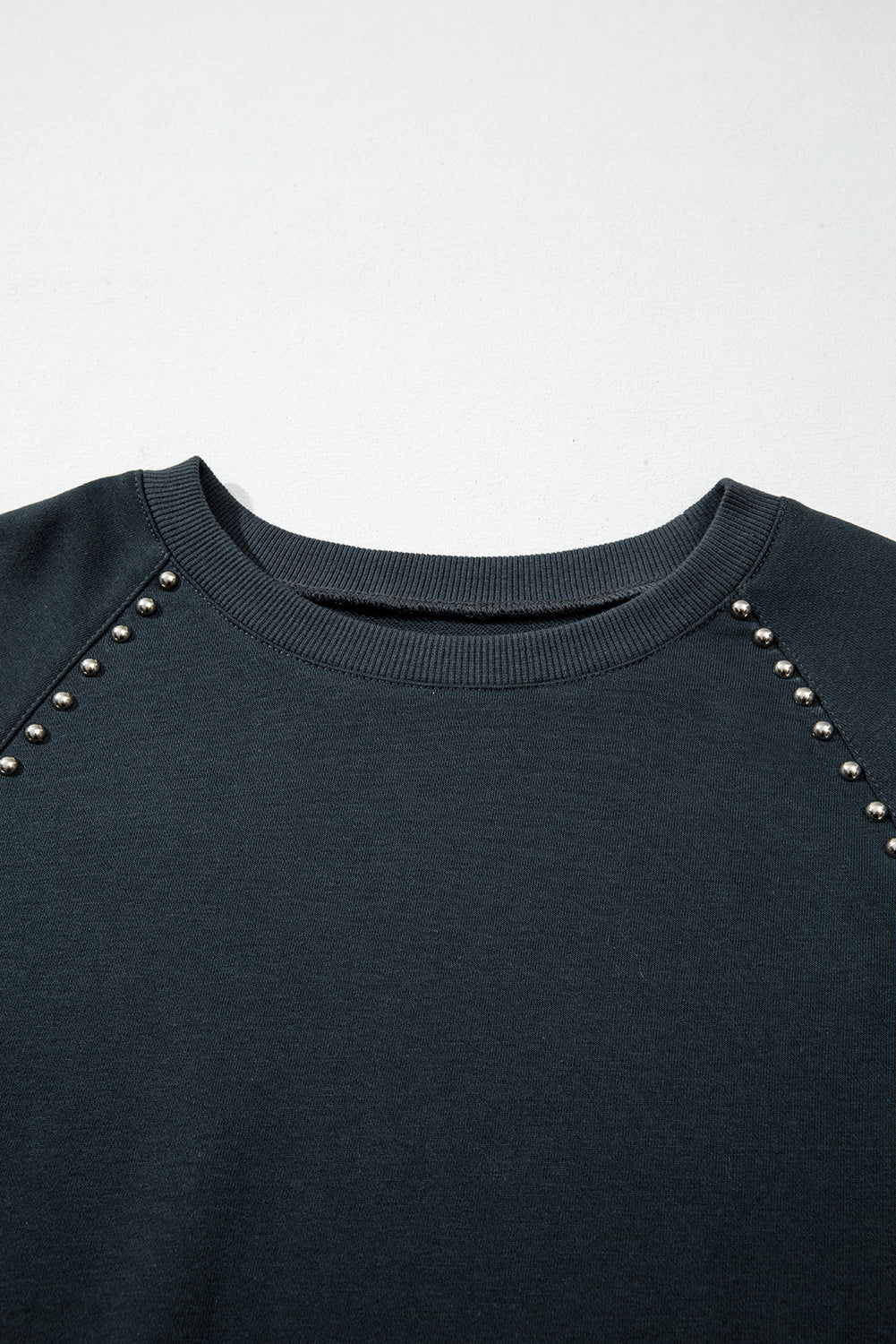 Plus Size Black Studded Ribbed Edge Mineral Wash