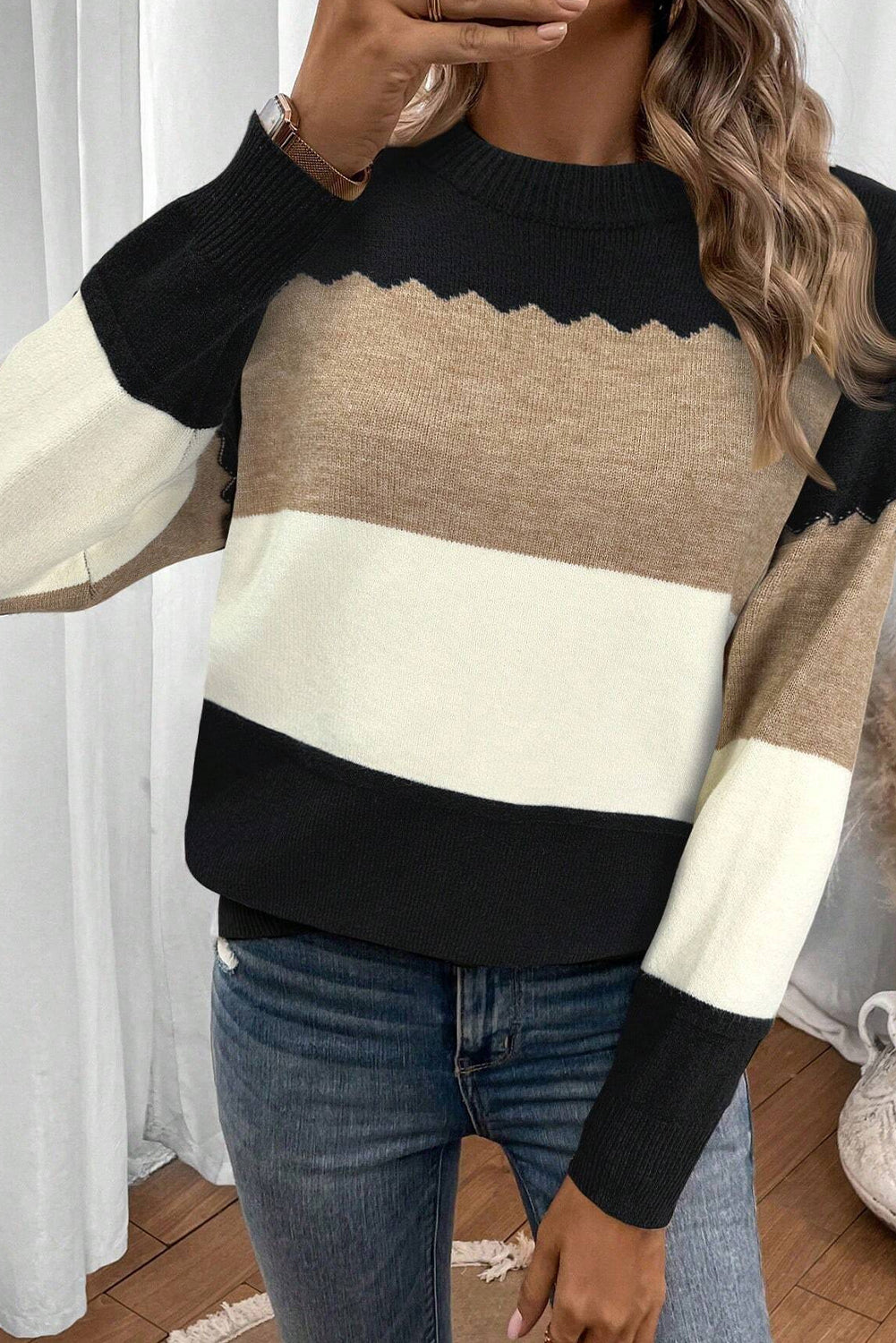 Colorblock Crew Sweater