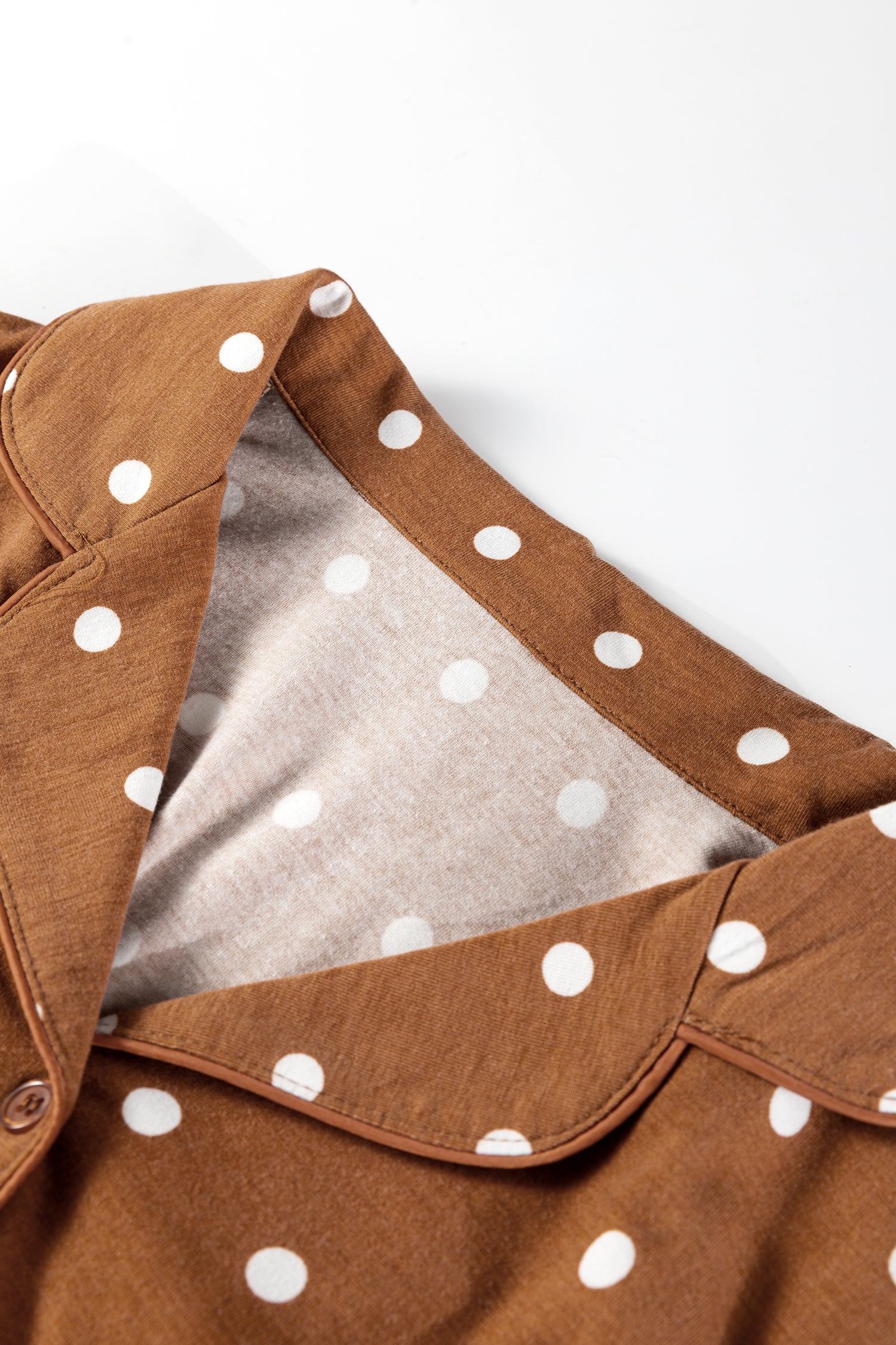 Brown Polka Dot Pajama Set