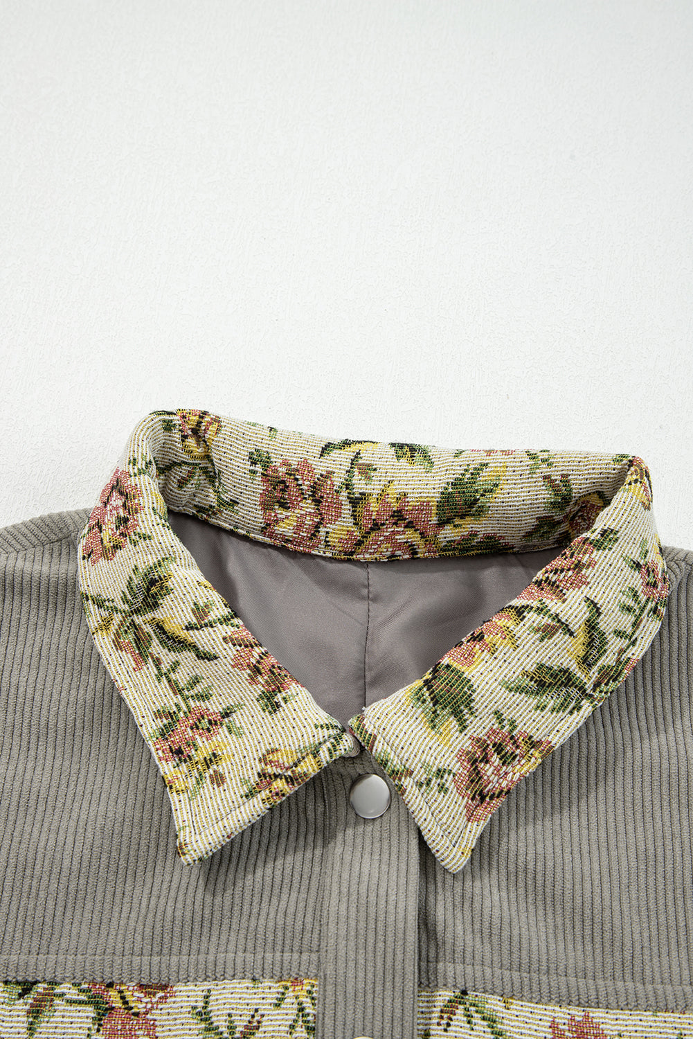 Ribbed Retro Floral Patchwork Jacket