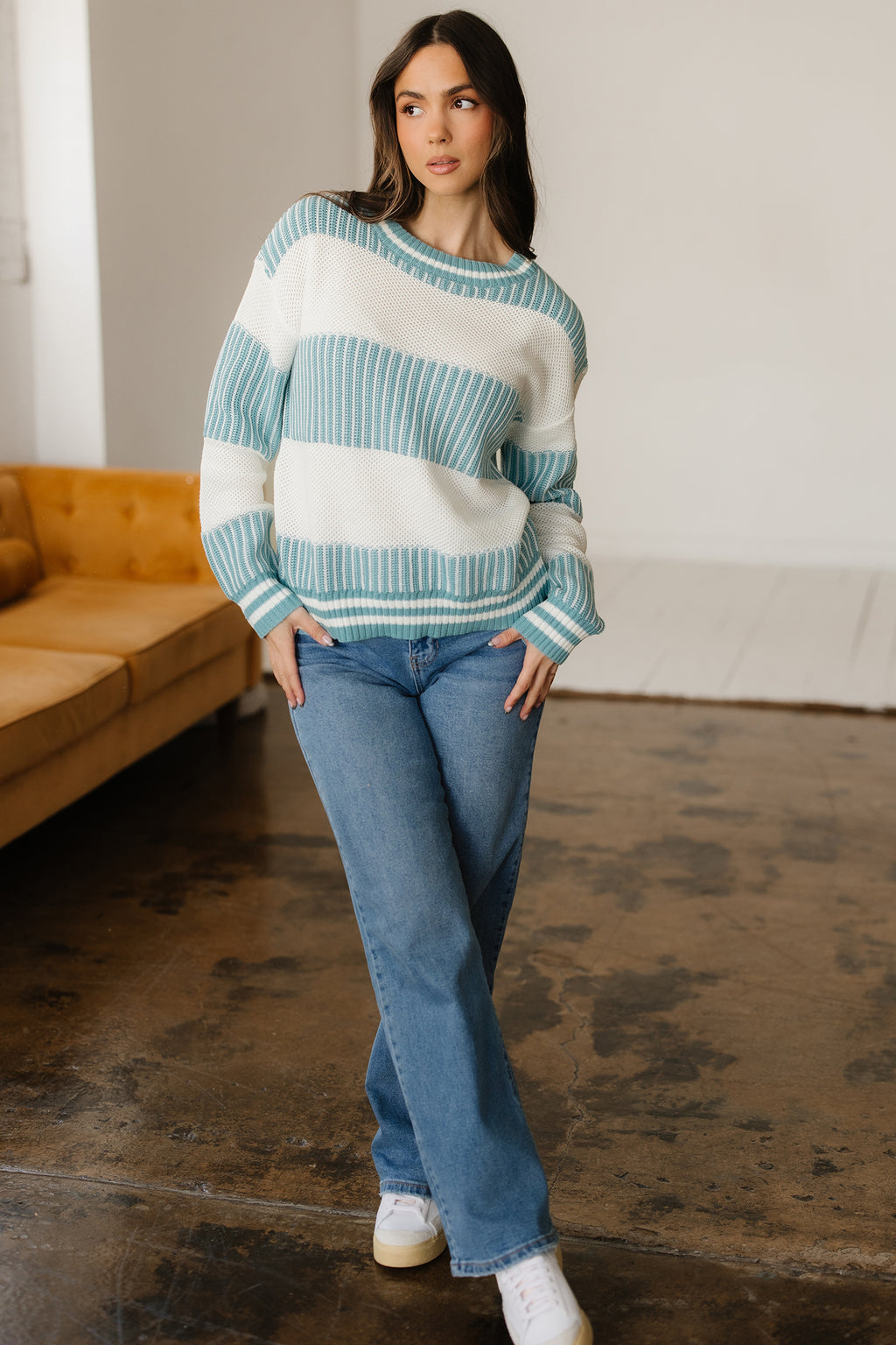Two Tone Striped Sweater