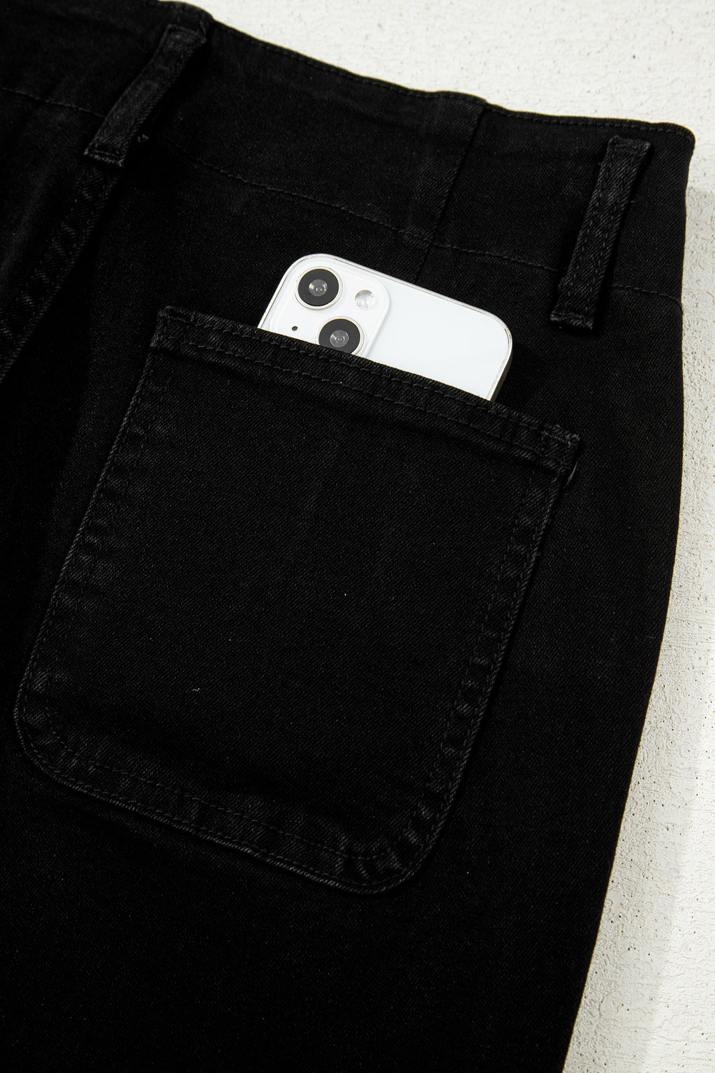 2-Button High Waist Flared Bottom Jeans