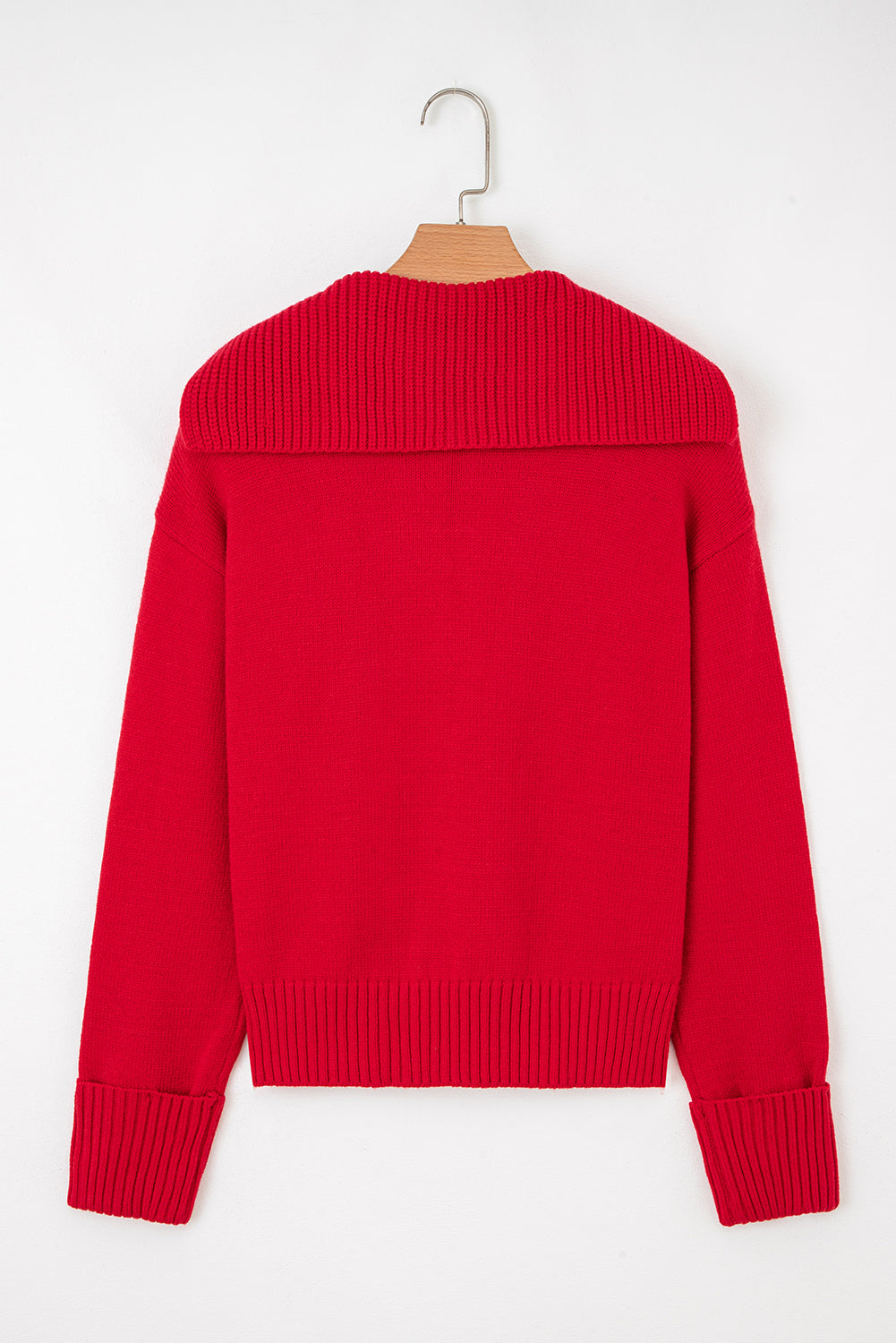 V Neck Ribbed Sweater